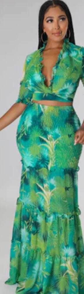 Two-piece  skirt set vacation outfit